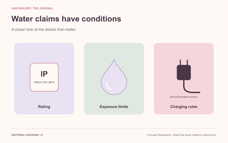 Water claims have conditions. Rating; Exposure limits; Charging rules.