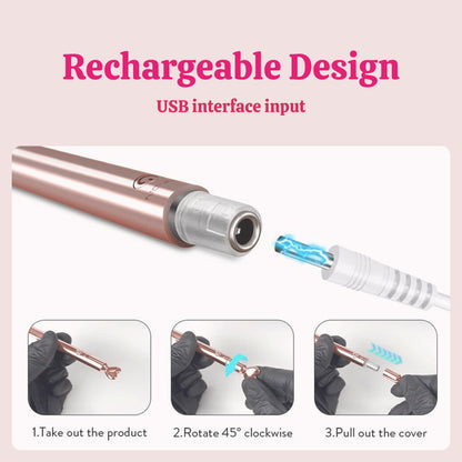 Close-up of the mini bullet vibrator charging connection and cable.